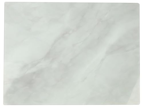 FESTA ITALIA Schneidebrett Glas 30 x 40 cm - gehärtet, weißer Marmor | Hygienisches Glasschneidebrett aus gehärtetem Glas - geruchsneutral, fleckenbeständig und nur per Hand zu reinigen