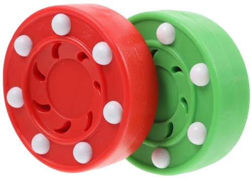 Healifty Lot de 2 Palets de Roller Hockey en PP Rondelles Professionnelles Lisses et Solide Accessoires d'Entraînement pour Hockey sur roulettes Usage Compétition et Couleur Aléatoire