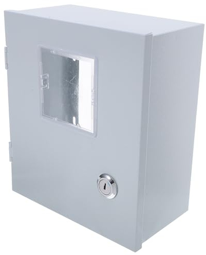 ANDRESLAD Caja de Protección y Montaje Superficial de Hierro para Medidor Eléctrico sin Base, Resistente a Impactos Intemperie, Puerta Transparente para Uso Exterior