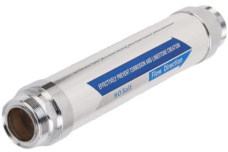 Marhynchus Saltfritt Vattenavkalkningsmedel Hela Huset 304 Rostfritt Stål Magnetisk Vattenavhärdaresystem med Kraftfull Magnetisk Teknik för Rörvärmare Apparater (1/2 tum (DN15))