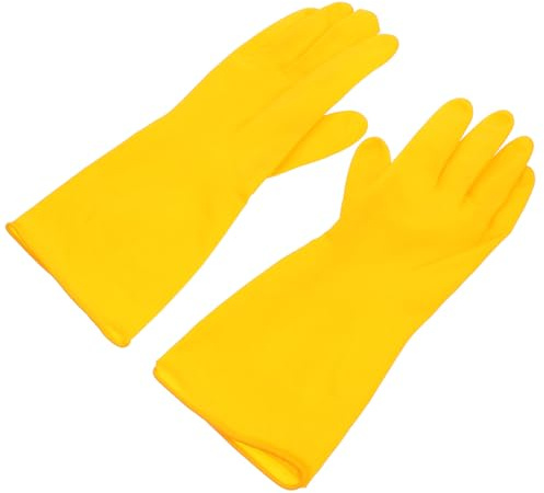 JEWEDECO Latex Spülhandschuhe Lang Größem Haushaltshandschuhe mit Rutschfestem Griff Schutzhandschuhe für Küche Reinigung Unisex