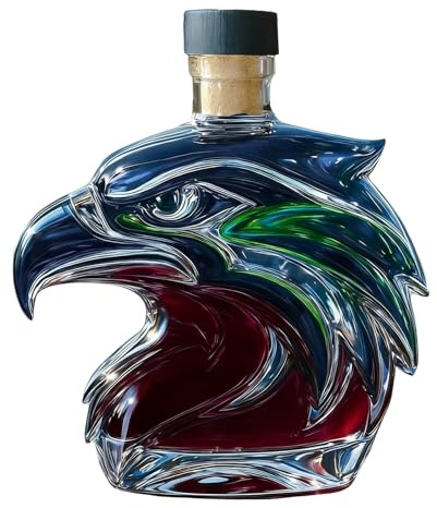 Decanter Per Whisky A Forma Di Aquila, Realizzato In Trasparente, 300 Ml, Decanter Per Bicchiere Di Vino, Divertente Bottiglia Di Whisky Con Aquila, Bar Decorativo Ed Espositore Da Scrivania, Pe