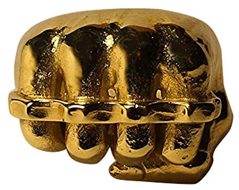 Men's Highly Polished Fist & Knuckle Duster Ring in Jewellers Bronze 22.3 grams Dipped in 9ct Gold Any Size