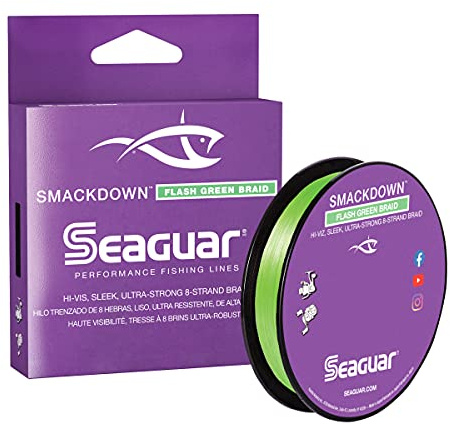 Seaguar Smackdown Geflochtene Angelschnur, hohe Sichtbarkeit, Flash-Grün, mehrere Größen