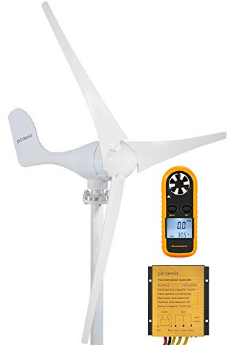 Pikasola Generador de turbina de Viento de 400 W CA 12 voltios economía 3 Cuchillas Molino de Viento para Sistema híbrido Solar eólico 2.5m/s Velocidad del Viento de Arranque, generador de Molino de