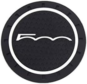 Car Cup Holder Insert Anti-Dust Non-Slip Rubber Coaster Mats Compatible for Fi A 500 Cars 2 pcs with logo