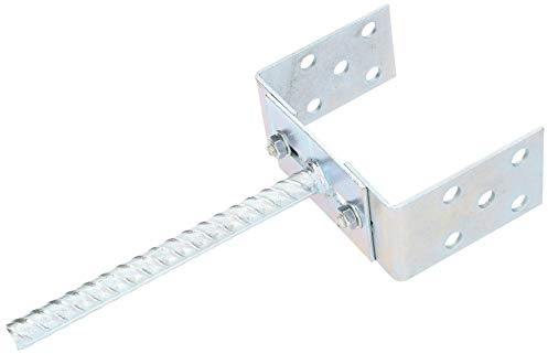 KOTARBAU® U-Pfostenträger 0-125 mm Breitenverstellbar zum Einbetonieren Silber