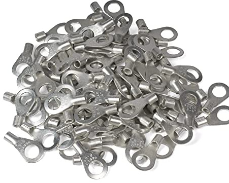 ERKO Ringkabelschuhe Set 100 Stück 0,1 ÷ 0,5mm² M2,5 Professionalle kupfer, galvanisch verzinnt, nach DIN 46234, Ohne Isolierung für Mehraderkabel Cu, schützt elektrische Verbindungen