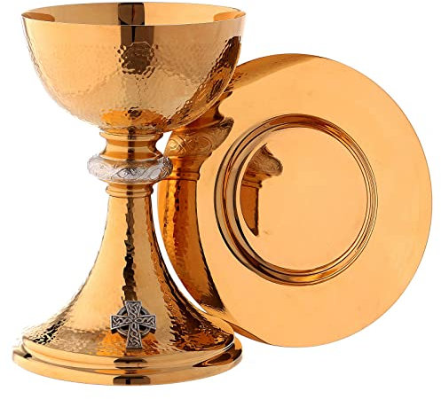 Holyart Chalice and paten Molina in classic style with crown of thorns and cup in 925 sterling silver