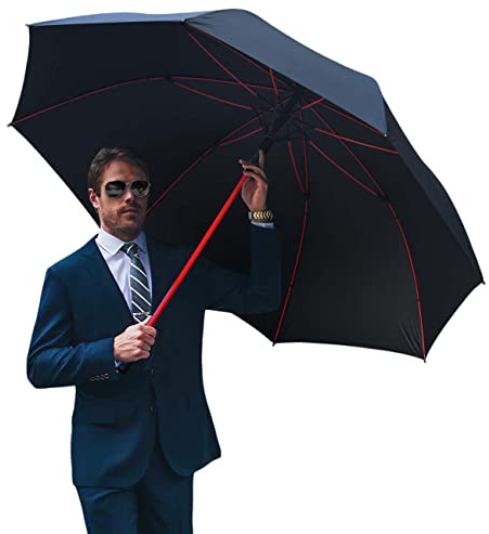 Lynkaye Automatic Open Golf Umbrella，Extra-Large Oversized 62 Inch Windproof Rain Stick Umbrella UV Protection Sports Umbrella
