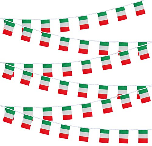 Mini bannière de drapeaux italiens de l'Italie pour une grande ouverture, un festival olympique, une grande ouverture (15,2 m 38 drapeaux)