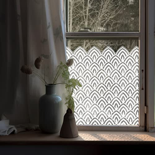 ChicSkin Fleur Film Occultant Fenêtre Electrostatique Vitre Bon Intimité, Translucide Film pour Anti UV Dépoli pour, Maison fenêtre Salle de Bain Décoration en Verre, Lotus Petal 150x39CM