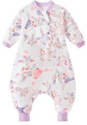 Chilsuessy Baby Ganzjahres Schlafsack Mit Abnehmbare Ärmel Und Füßen - 1.5 Tog 100% Baumwolle, Mit Beinen, Elster Frühling, 100/Baby Höhe 100-110cm