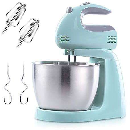 Electric Stand Mixer Automatic Whisk 3L Stainless Steel Bowl Egg Beater and Dough Hooks Suitable for Cooking Baking 150W
