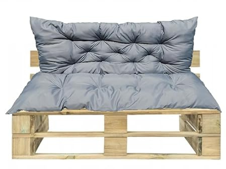 WBM Sewing Waterproof Outdoor Palettenkissen | Hollywoodschaukel Auflage | Bankauflage | Sitzkissen and Rückenkissen | Pallettenpolstern | Lounge Kissen Outdoor | 120 x 110 cm(120 x 50 x 60 cm) Grau