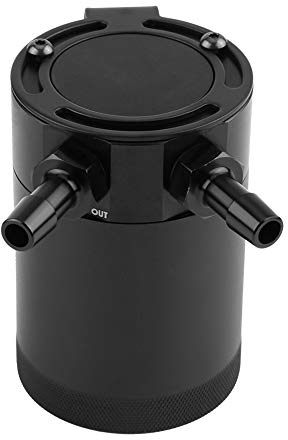 Ölkanne, Ölbehälter, 300 Ml, Ölauffangbehälter, Universeller Zwei-Loch-Aluminium-Automotor-Ölbehälter, Auffangbehälter, Entlüftungstank-Kit, Schwarz