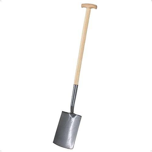 Rekord - Gärtnerspaten geschmiedet - Metall Spaten mit T-Stiel & Trittkante | Gartenspaten mit 65 cm Holz-Stiel, 116 cm Gesamtlänge, Schaufelblatt 28x18,5 cm für effiziente Bodenarbeiten.