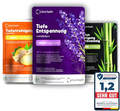Omni Health Fußpflaster – 10 Stück pro Packung Natürliche Pflege für Körperentspannung – Vitalpflaster für ganzheitliches Wohlbefinden. (Lavendel)