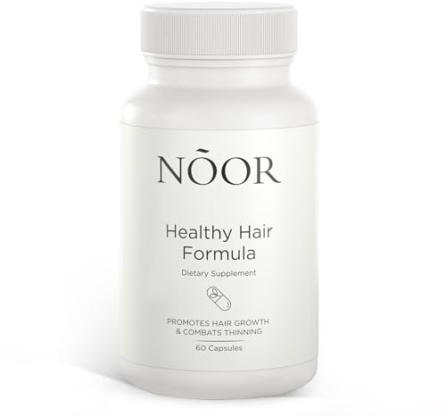 NOOR HAIR Healthy Hair Formula, Hair Growth Supplement Supporting Thick Hair and Fast Hair Regrowth. Vitamin C, B6, Zinc, Propietary Non-GMO & Gluten Free Womens Hair Loss Vitamins - 30 Day Supply