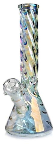 GDH Holografische Regenbogen Spiral Glasbong 9 mm 12.5 Zoll