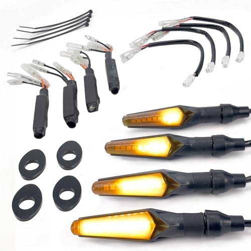 Aharon Motolumino LED Sequenzielle Fließende Lauflichtblinker | Komplettset für KTM, GasGas & Husqvarna | Super-hell | Getönte Linse | Blinker | E-Kennzeichnung | Wasserdicht, Motorradblinker
