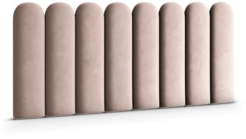 Muralo Panel de Pared Tapizado Magic Velvet - 30x100 cm, Rosa empolvado | Cojín de pared acolchado en terciopelo, efecto 3D, montaje en la pared con adhesivo, ideal como cabecero de cama o respaldo
