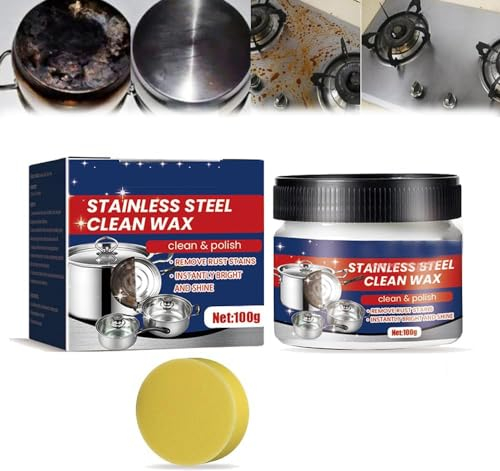 Magical Nano-Technology Stainless Steel Cleaning Paste,Stainless Steel Clean Wax Cleaner,Rust Remover for Metal,Metal Polish Paste,Stainless Steel Cleaner and Polish for Appliances (1 Pcs)