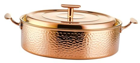 DimyFew Hochwertige Kupfertöpfe Professionelles Kochgeschirr, Gold M