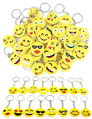Pack de 30 llaveros Emoji, Regalos Decorativos para Niños y Adultos