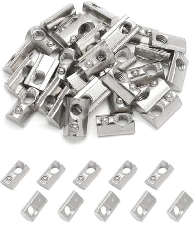 KGDUYC 20 PCS Écrous à fente M6, Écrous à fente avec 6 écrous à bille, Vis à écrous à fente M6 série 30 avec billes à ressort