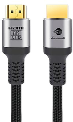 BOAACOUSTIC JIB Cavo HDMI 2.1, tessuto, 48 Gbps, cavo HDMI ad altissima velocità, risoluzioni 8K, compatibile con Xbox, PC, TV, cavo HDMI intrecciato, 28AWG, design resistente 3 metro