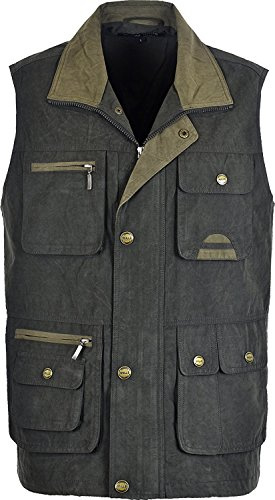 R G Clothing Mens Fishing,Hunting,Hiking,Traveling Lightweight Body Warmer Gilet Windproof Showerproof Multy Pockets Gilet Jacket (UK, Alpha, L, Regular, Regular, Green)