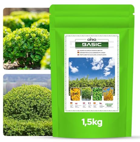 GREEN ORO ORO BASIC 1,5KG – Fertilizzante a lunga durata per lauroceraso, piante da siepe e piante amanti dell'alcalinità