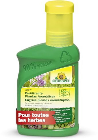 Neudorff Azet Engrais plantes aromatiques – Engrais 100% naturel pour une croissance rapide et des herbes savoureuses et aromatiques, 250 ml