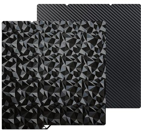 HIKUDIY 264X276mm PEO+ PET Bauplatte für Kobra X/Kobra S1, Glatte Diamant PEO+Carbon Fiber PET Plattform Federstahl Flexible Plattform Beheiztes Bett für Anycubic Kobra S1 Combo 3D Drucker