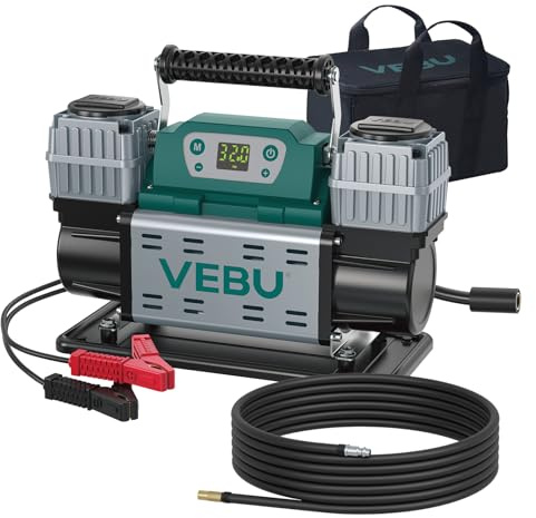 VEBU Off-road Air Compressor 12V Tire Inflator, 150PSI with Auto Shut Off, Digital Display & Preset, 10.6CFM Fast Inflation for Off-road Vehicles, Trucks, SUVs, RVs, ATVs