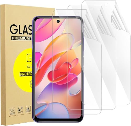 3 Piezas Redmi Note 10 (NO 5G) Protector de Pantalla [Sin Cristal], Película Protectora de Hidrogel Flexible de TPU para Redmi Note 10/Note 10S, Xiaomi POCO M5s, Autocuración, Alta Sensibilidad