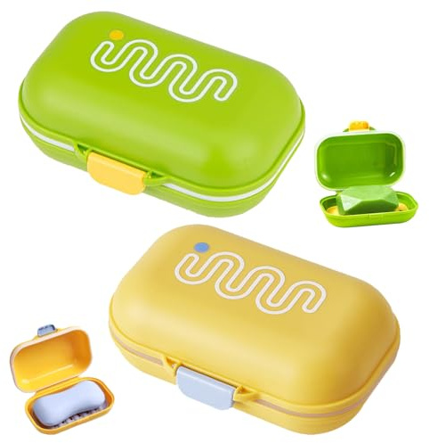 2pezzi Portasapone Solido da Viaggio,Contenitore Portasapone da Viaggio,Portasapon con Coperchio,Contenitore Portatile per Sapone,per Viaggiare,in Viaggio,Dormitori,Casa,Bagno
