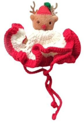 Strickkostüm für Hunde, Weihnachtsmütze, Kopfbedeckung, Katze, festliches Party-Outfit
