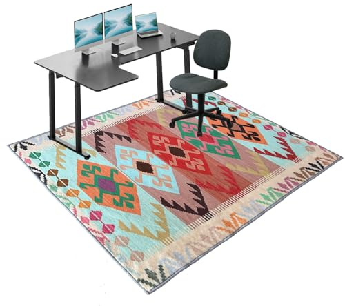 Tapete para Silla Oficina, Protector Suelo Antideslizante para Silla de Escritorio, 100 x 120 cm Alfombrilla para Silla de Gaming, Protector Suelo Silla Ruedas para parqué y Suelos Duros Resistente