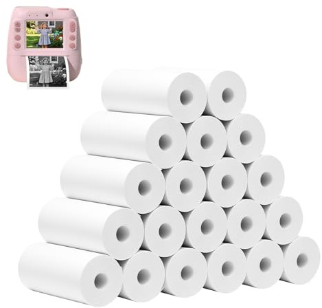 Avernest 20 Rollos Papel Térmico Cámara Fotos Infantil, Papel Impresora Térmica 57 x 25 mm, Papel Duradero con Color Estable, Resistente al Agua y al Aceite