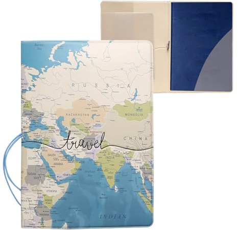 Zerquell Reisepasshülle, Reisepass Schutzhülle, Reisepass Organizer Mit Kartenetui Elastischer Bandverschluss für Reisepass, Ticketkarte, Bordkarten, Kreditkarte, Visitenkarten für Damen Und Herren