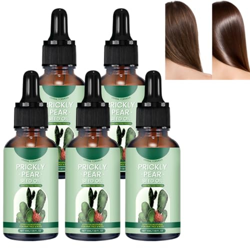 Cold Pressed Facial Prickly Pear Seed Oil, Hydrating Dry Skin, Hair Growth, Skin Tightening Cactus-Oil, Anti Aging Wrinkle, Lightweight Glows Skin Prickly Pear Oil (5 pcs)