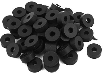 sourcing map 50 Stück Gummi Unterlegscheiben 11mm AD 4mm ID 4mm Dicke | für Wasserschlauch Wasserhahn