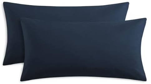 RUIKASI Kissenbezug 40 x 80 Blau 2er Set - Oeko Tex Kopfkissenbezug 40x80 Dunkelblau Kissen Bezug 40x80cm mit Reißverschluss aus Mikrofaser, Polsterbezug Doppelpack Set Pillow Case Pillow Cover