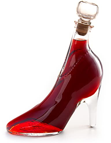 Sour Cherry Vodka Gift | Shoe Shaped Glass Bottle | 350ml | 16% | Tangy berry notes • Novelty footwear decanter • Gift for her, wife, spouse, women • Hand-fill & personalisation option