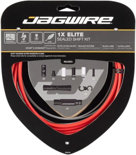 Jagwire Road Elite versiegeltes Schaltzug Getriebekabel, rot, Einheitsgröße
