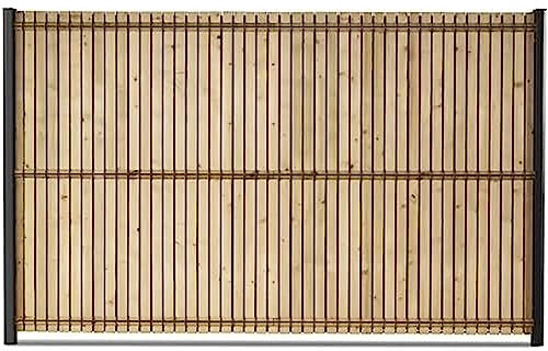 Gardenode Kit d'occultation lattes bois pour panneau grillage rigide maille 55 brise vue brise vent bois ep 8mm 2m50 x H 1m53