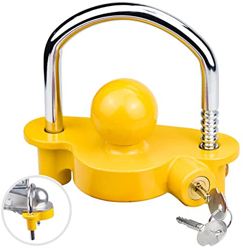 Sidereum ​Cadenas Remorque Antivol Antivol Remorque Universel pour Remorque Caravane Bateau Verrou de remorque Haute Sécurité Verrouillage 2 Clés