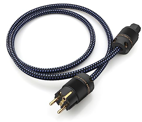 Tertullus HiFi High End Netzkabel C15 Stromkabel HiFi Audio kaltgerätekabel Mit Schukostecker & Kaltgerätestecker (P25, 1m)